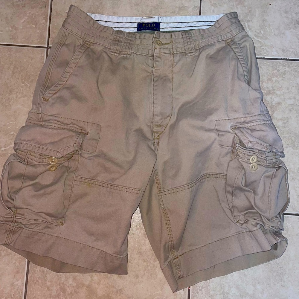Polo Ralph Lauren Men's Chino Cargo Shorts Size W31 - Cotton - Beige - Pockets
